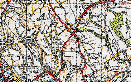 Old map of Stone Chair in 1947