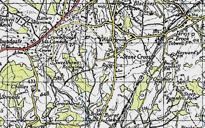 Old map of Stone Cross in 1940