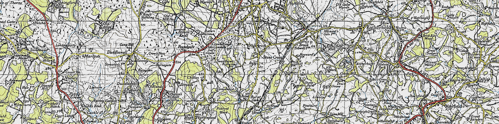 Old map of Stone Cross in 1940
