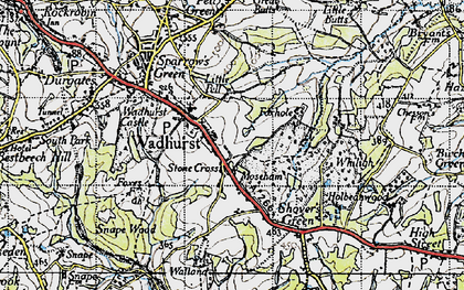 Old map of Moseham in 1940