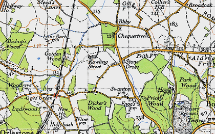 Old map of Dicker's Wood in 1940