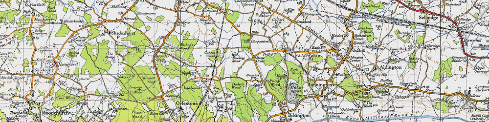 Old map of Dicker's Wood in 1940
