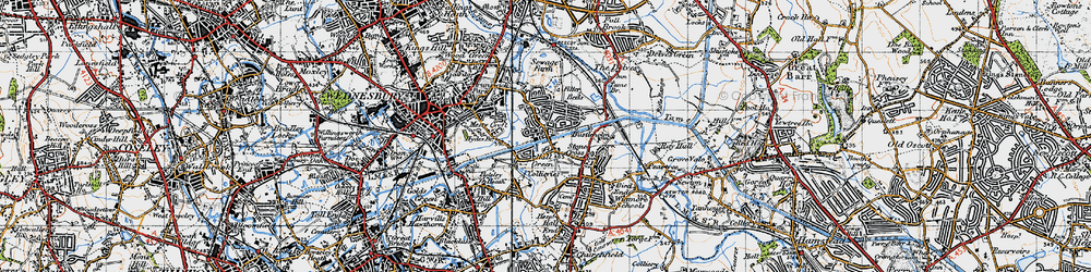 Old map of Stone Cross in 1946