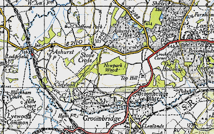 Old map of Stone Cross in 1946