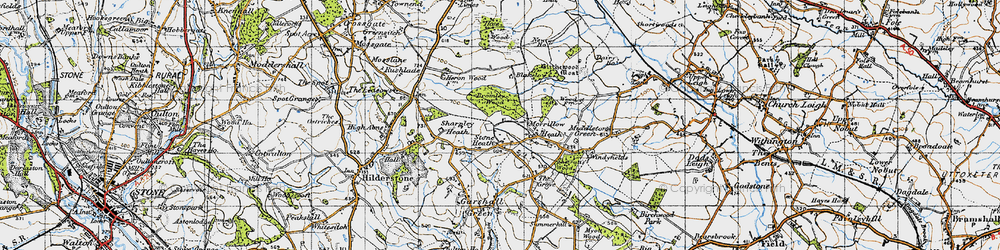 Old map of Stone Heath in 1946