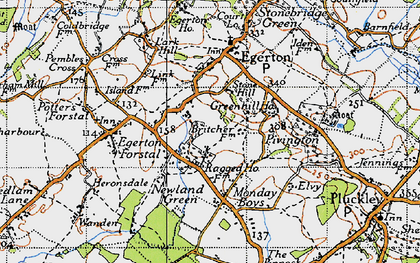 Old map of Stone Hill in 1940