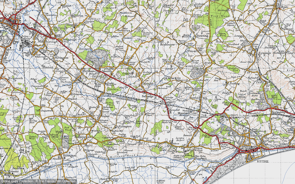 Old Map of Historic Map covering Apple Barn in 1940