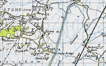 Old map of Stone in Oxney in 1940