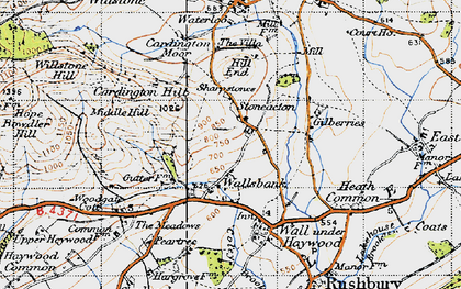 Old map of Stoneacton in 1947