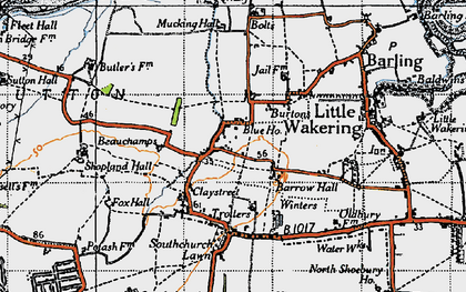 Old map of Alleyn Court Preparatory School in 1945