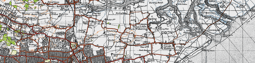 Old map of Alleyn Court Preparatory School in 1945