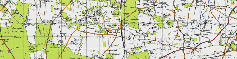 Old map of Bragmere Pits in 1946