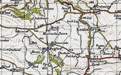 Old map of Stonecombe in 1946