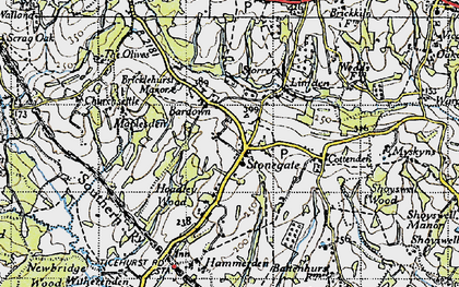 Old map of Stonegate in 1940