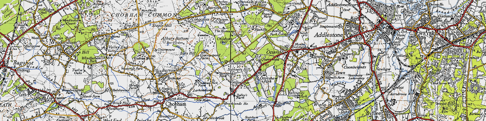 Old map of Stonehill in 1940