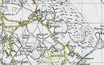 Old map of Stonehills in 1945