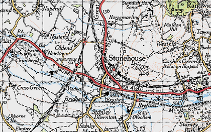 Old map of Stonehouse in 1946