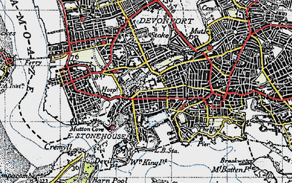 Old map of Stonehouse in 1946