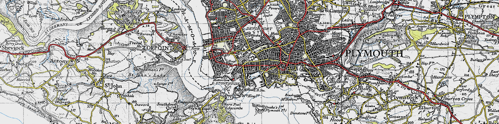 Old map of Stonehouse in 1946