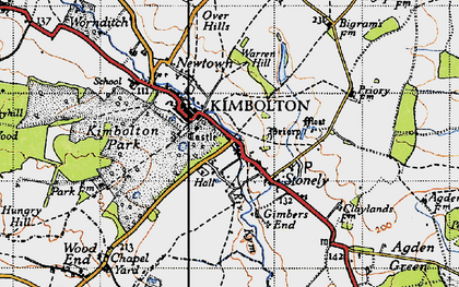 Old map of River Kym in 1946
