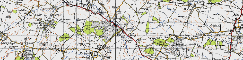 Old map of Stonely in 1946