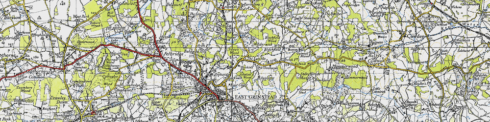 Old map of Blockfield Wood in 1946
