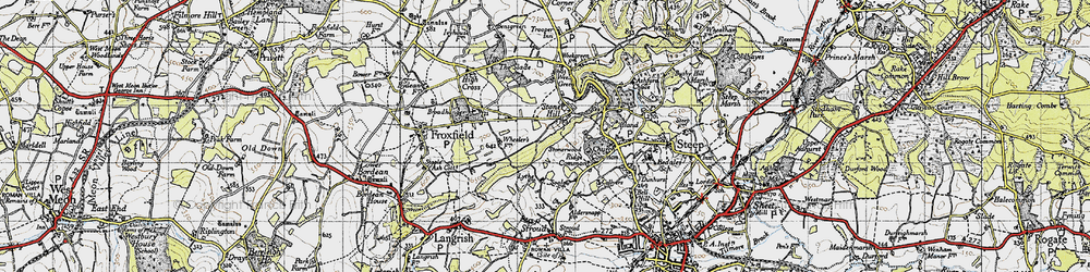 Old map of Stoner Hill in 1945