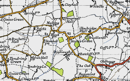 Old map of Stones Green in 1946