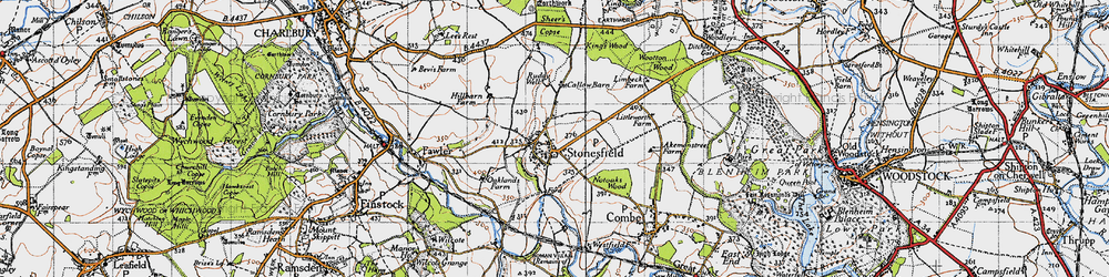 Old map of Stonesfield in 1946