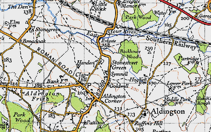 Old map of Stonestreet Green in 1940
