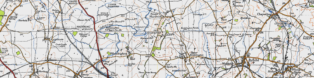 Old map of Stoneton in 1946