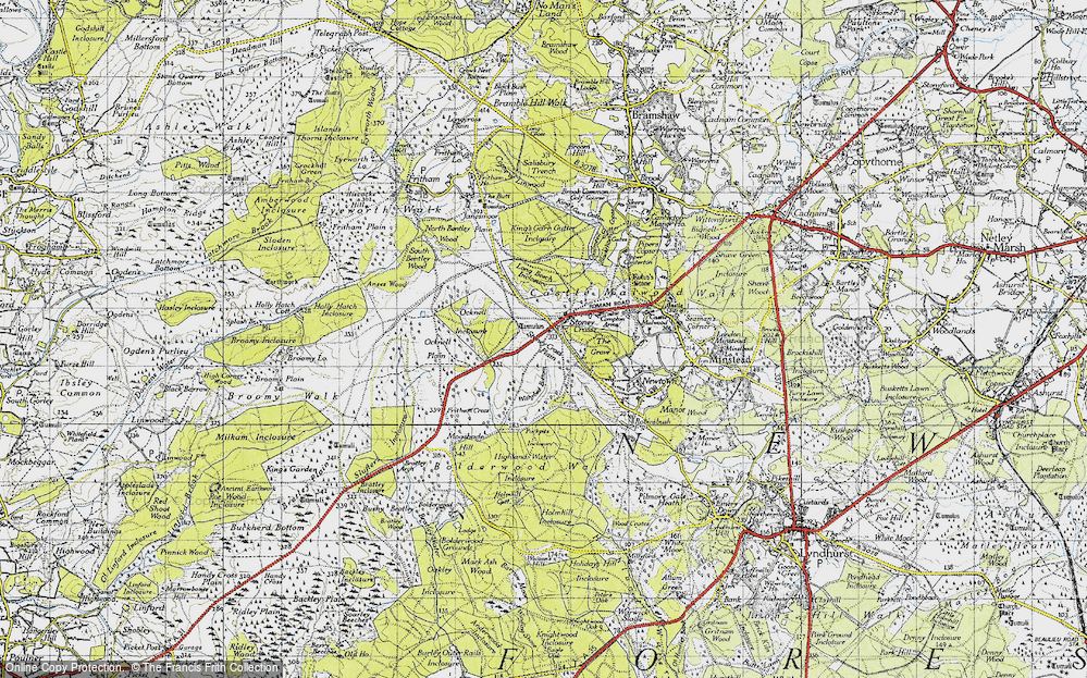 Old Map of Stoney Cross, 1940 in 1940