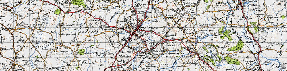 Old map of Stoney Hill in 1947
