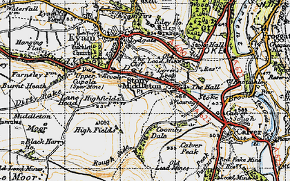 Old map of Stoney Middleton in 1947