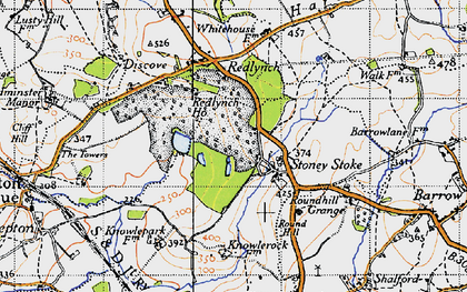 Old map of Stoney Stoke in 1945