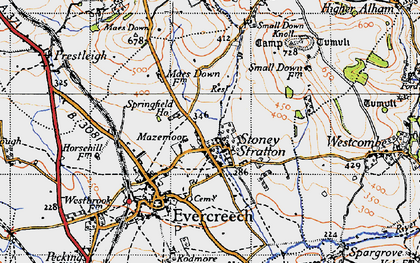 Old map of Stoney Stratton in 1946