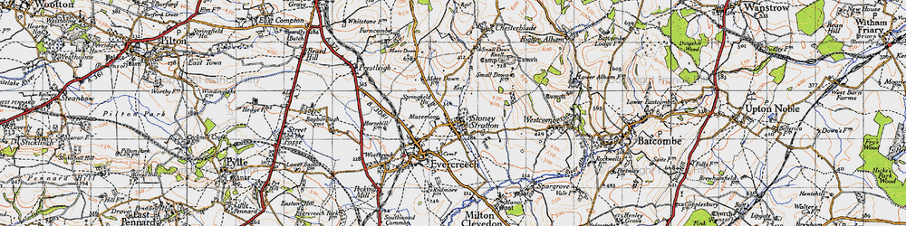 Old map of Stoney Stratton in 1946