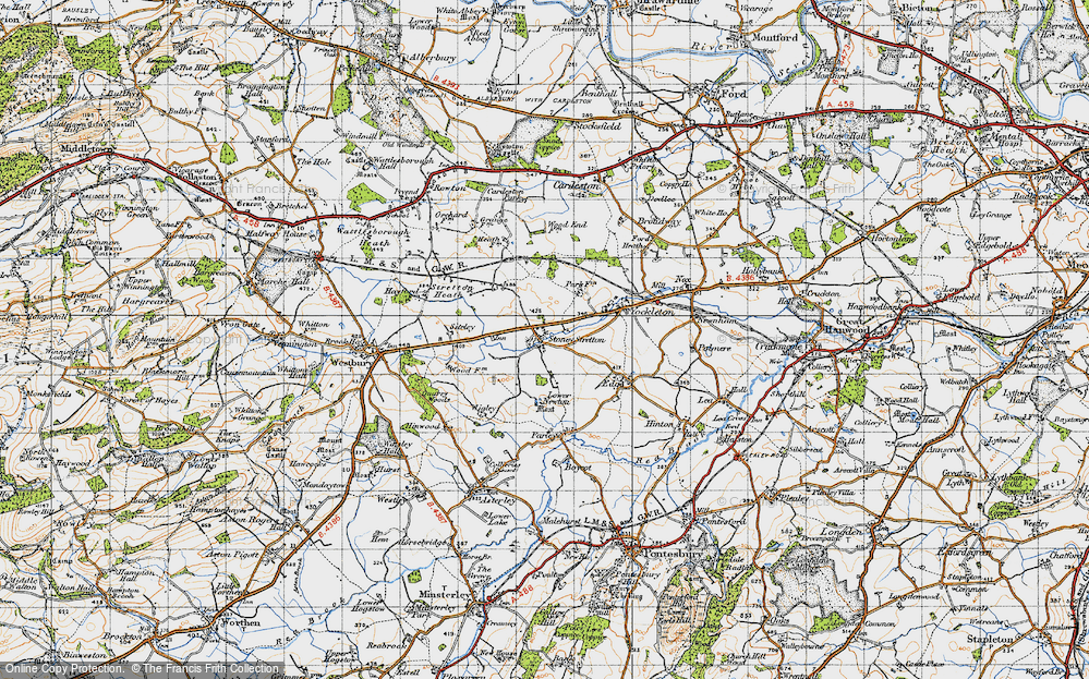 Old Map of Stoney Stretton, 1947 in 1947