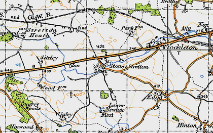 Old map of Stoney Stretton in 1947