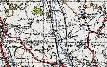Old map of Brinsley Hall in 1946