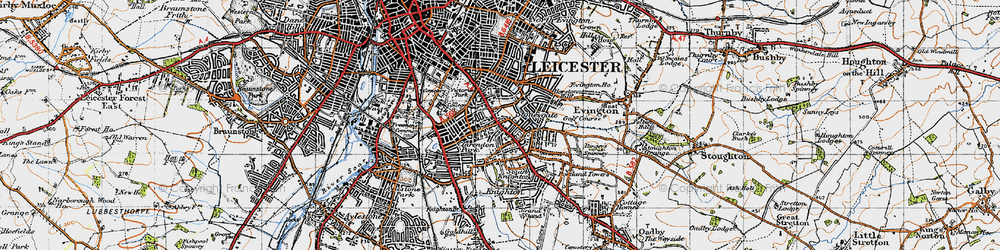 Old map of Stoneygate in 1946