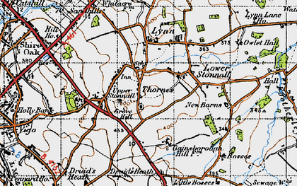 Old map of Stonnall in 1946