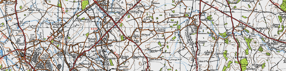 Old map of Stonnall in 1946