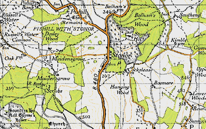 Old map of Balhams Farm Ho in 1947