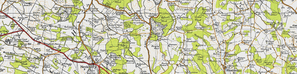 Old map of Balhams Farm Ho in 1947
