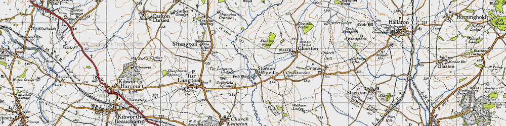 Old map of Stonton Wyville in 1946