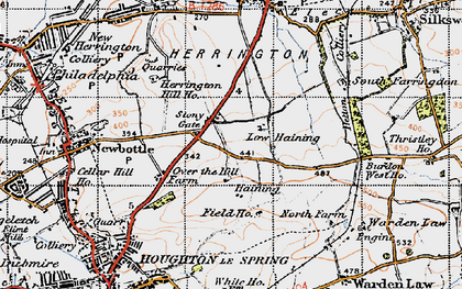 Old map of Stony Gate in 1947