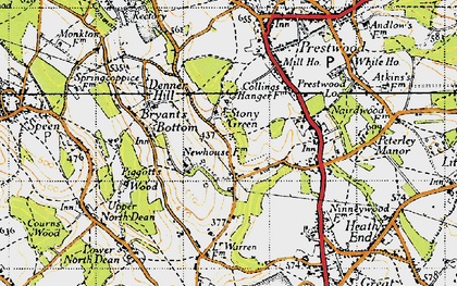 Old map of Stony Green in 1947
