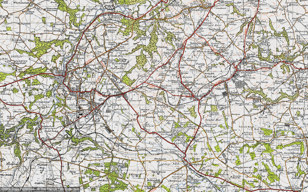 Old Map of Stony Heap, 1947 in 1947