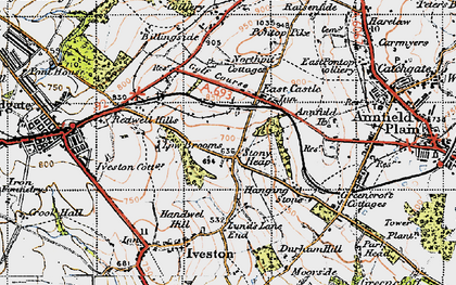 Old map of Stony Heap in 1947